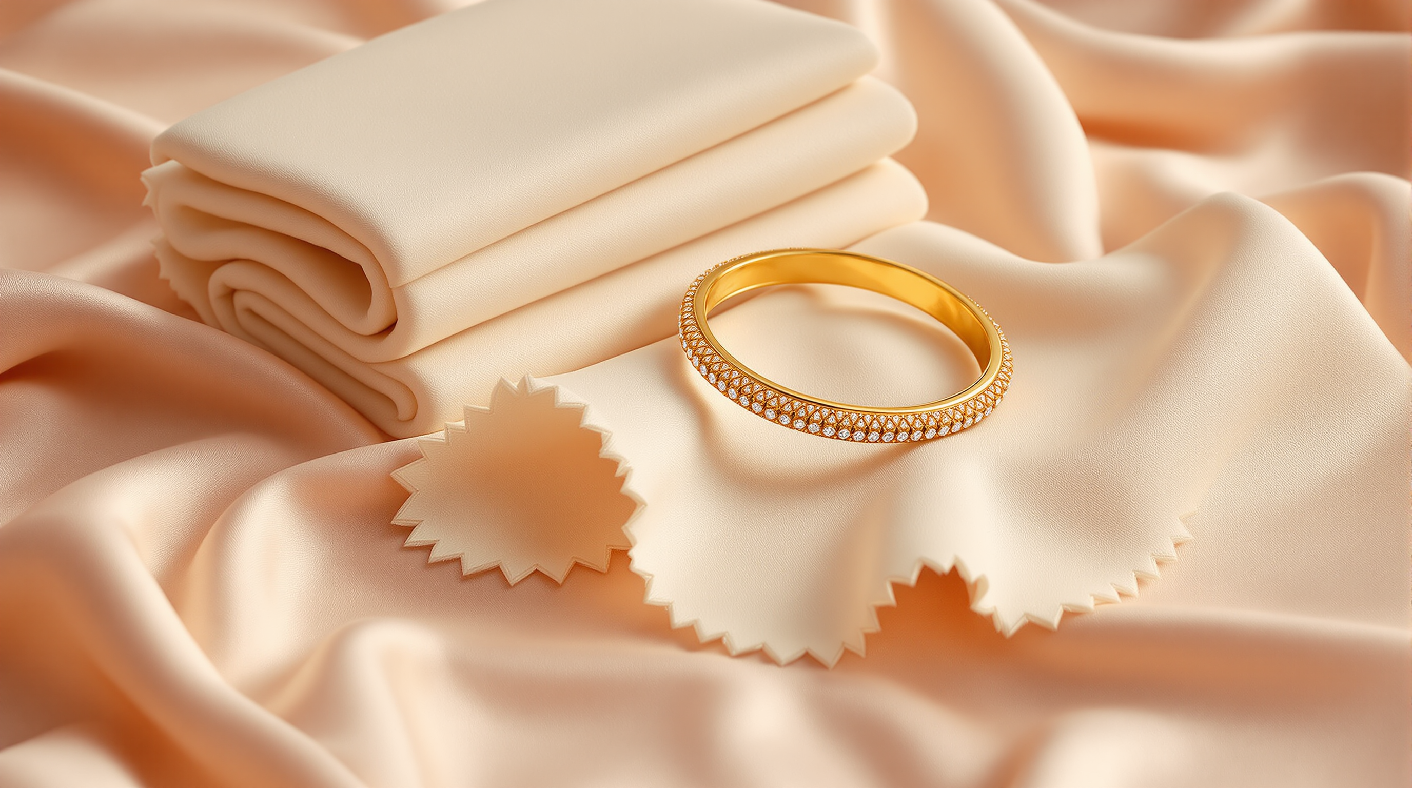 Polishing Cloth Set - soft cream polishing cloths for gold jewellery