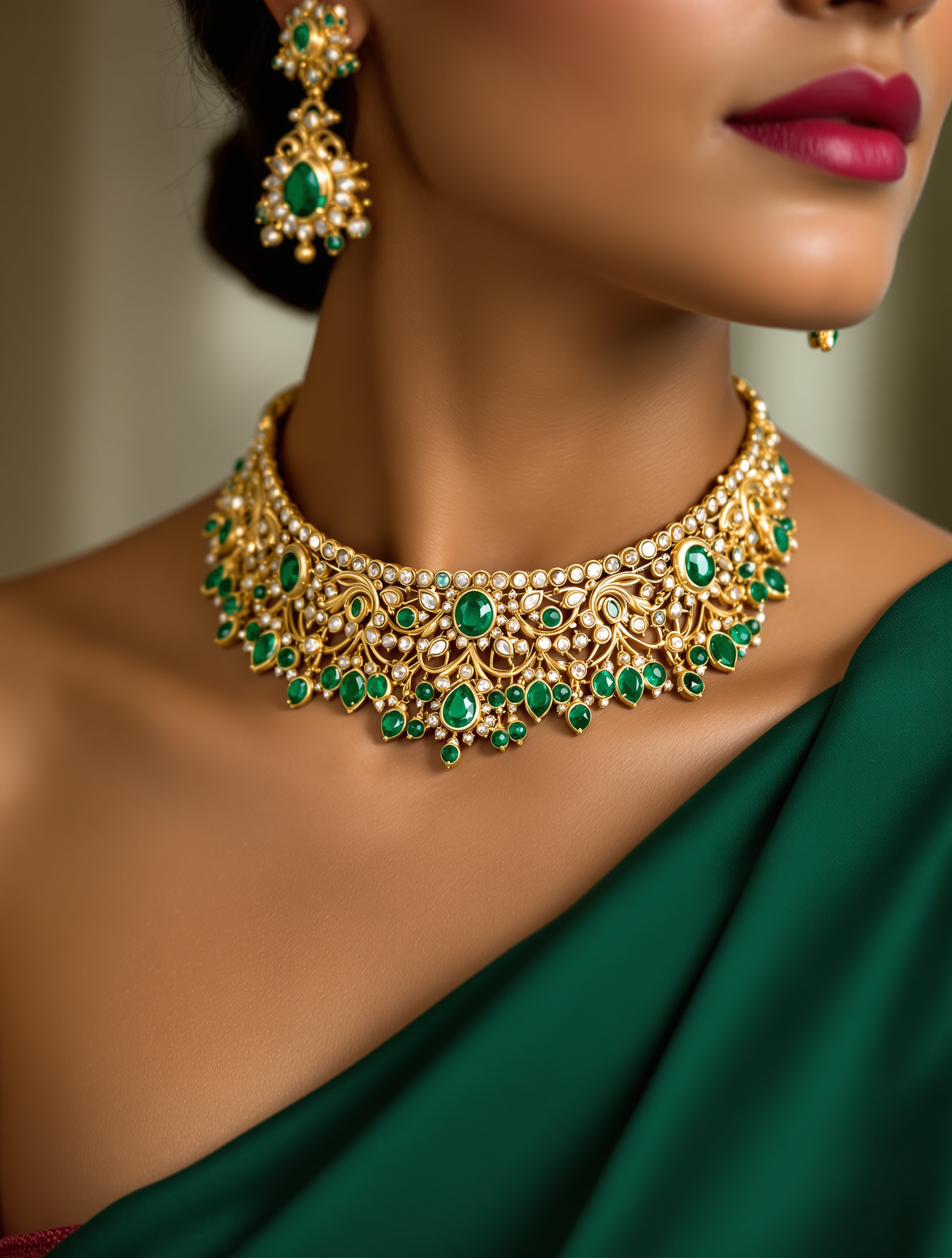 Emerald Polki Haar worn